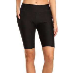 Women's Premium 9" Inseam Bike Short with Pockets Size S/M Black
